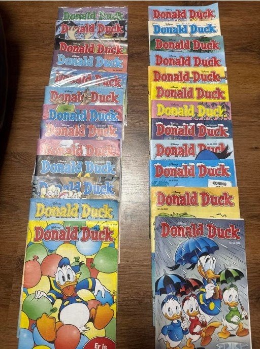 Donald Duck Strips. 1=€0,35 / 11=€3,50 / 50=€15 / 100=€27, Boeken, Meerdere stripboeken, Verzenden, Gelezen
