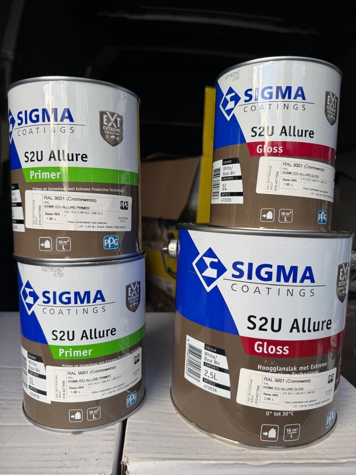 SIGMA S2U Allure – Primer & Hoogglanslak RAL 9001, Wit, Nieuw, Ophalen of Verzenden, Verf