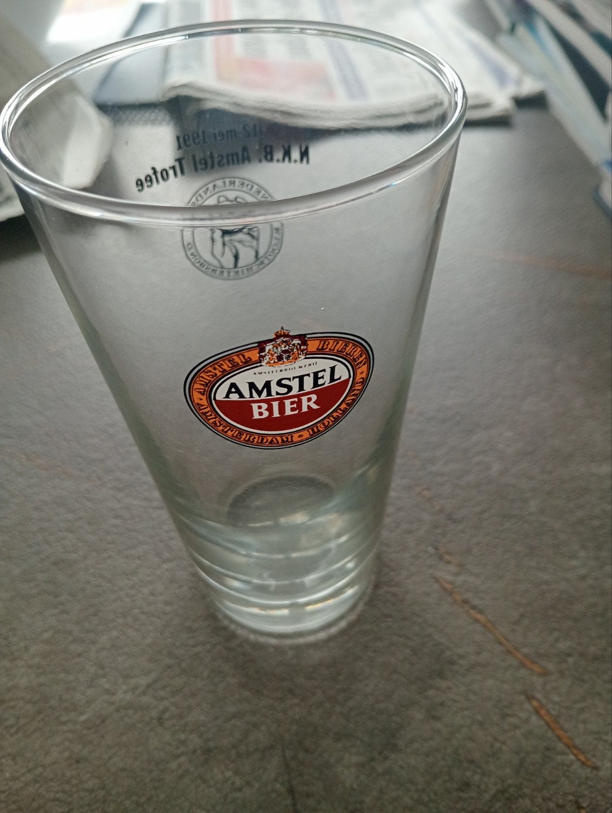 Amstel bier glas, Ophalen of Verzenden, Zo goed als nieuw, Glas of Glazen, Amstel