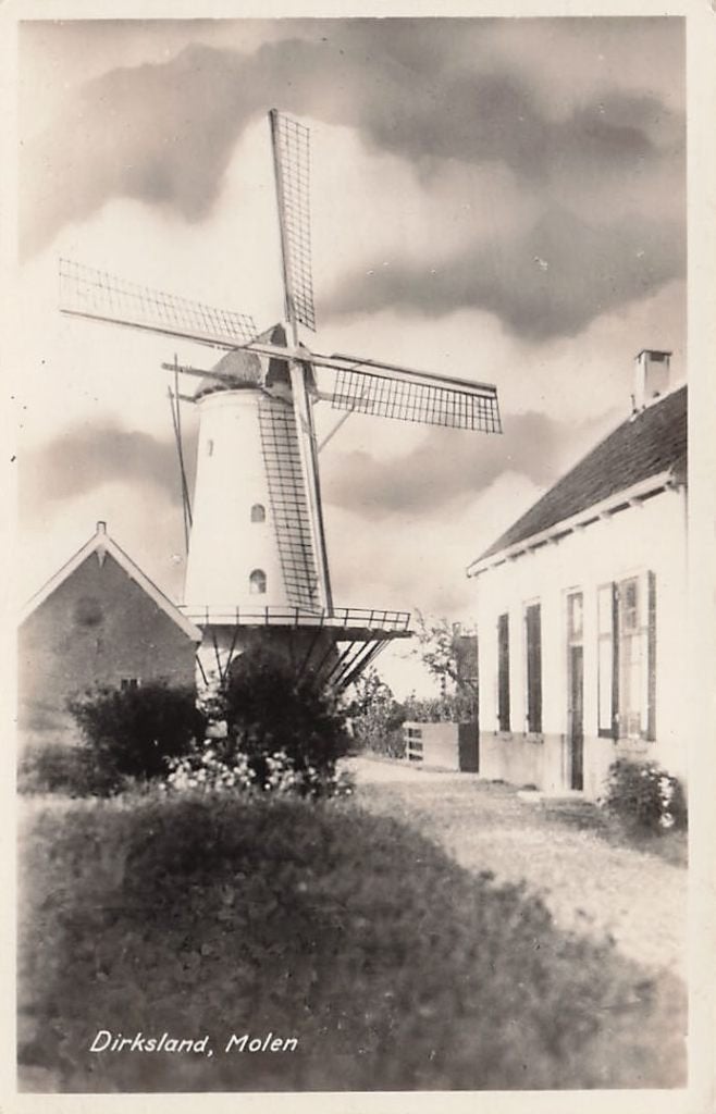 AN157 Dirksland Molen 1952, Verzenden, 1940 tot 1960, Gelopen, Zuid-Holland