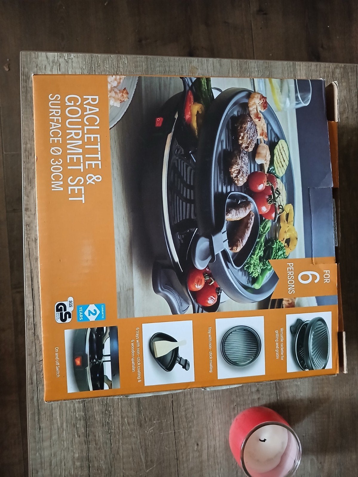 Raclette en gourmetstel 6 personen, Ophalen, Zo goed als nieuw, 4 t/m 7 personen