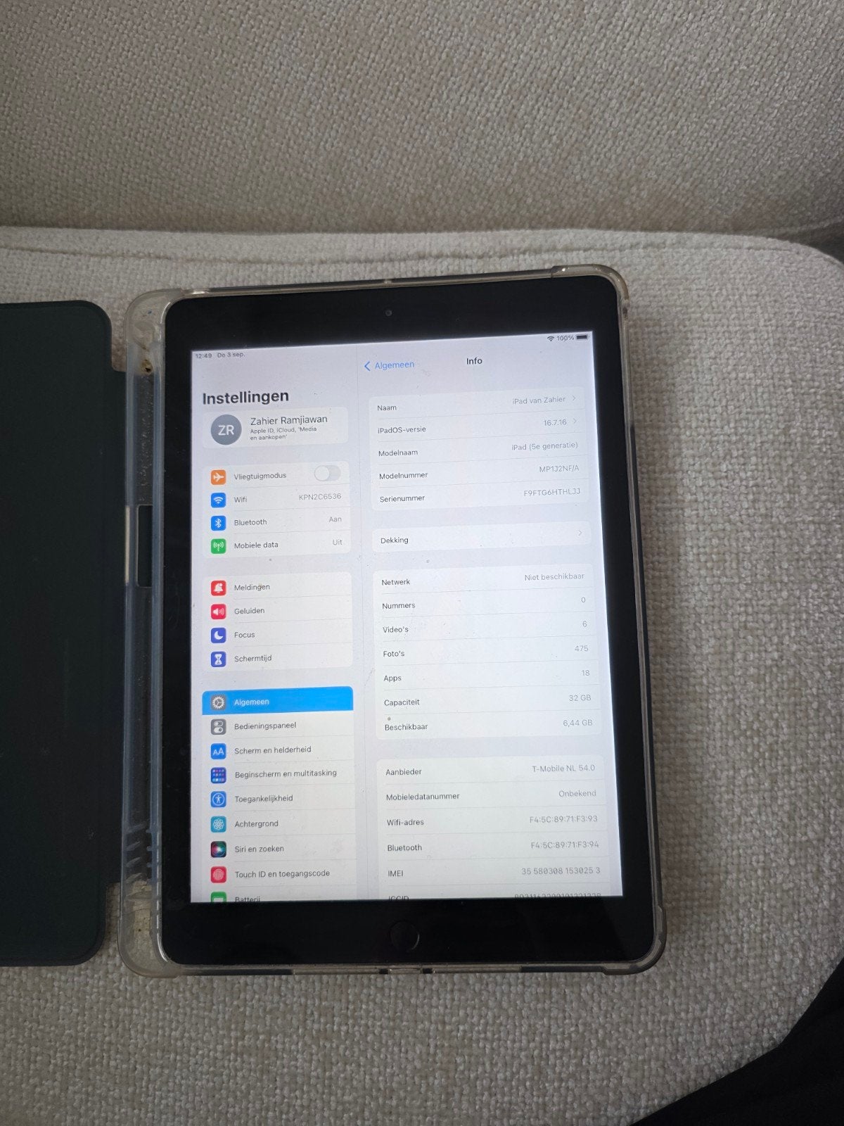 Apple iPad 5e generatie 32GB, Computers en Software, Apple iPads, 32 GB, Apple iPad, Zo goed als nieuw, Wi-Fi