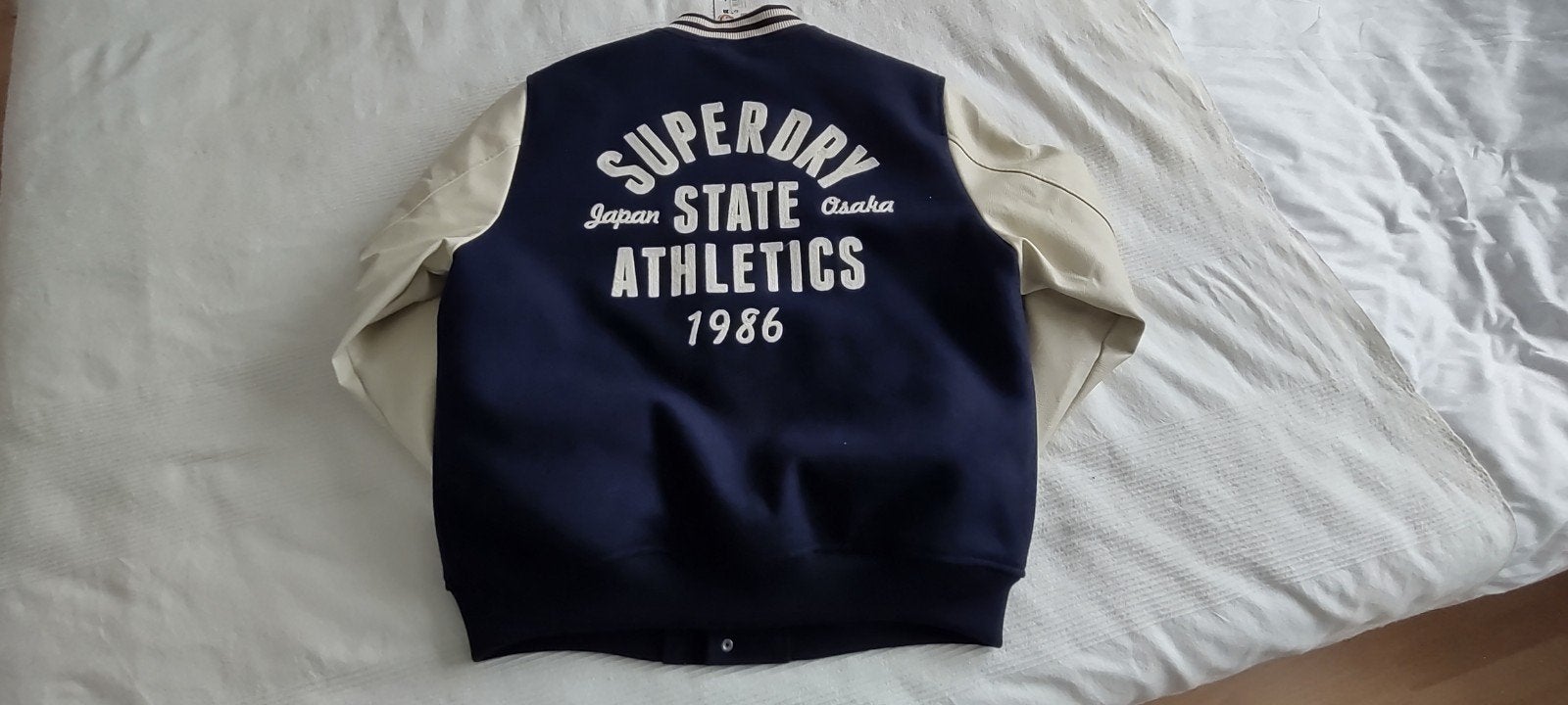 Superdry Jacket Patched Varsity NIEUW, Ophalen, Blauw, Superdry, Maat 56/58 (XL)