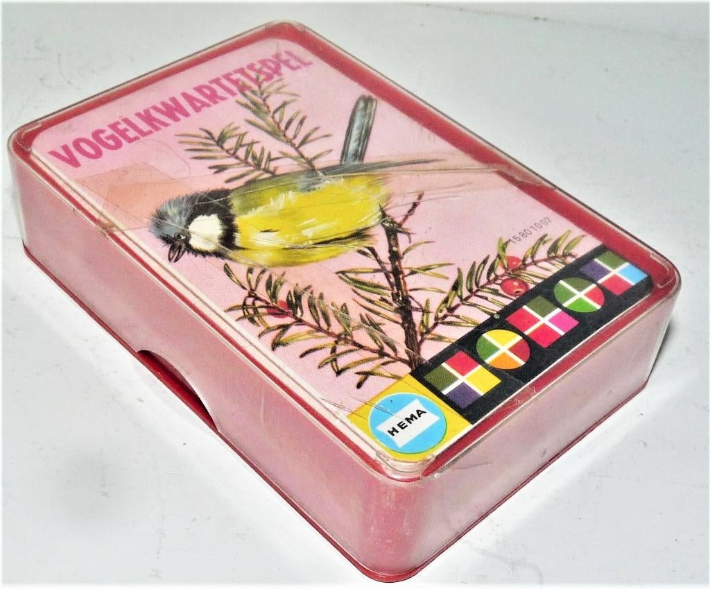 Hema vogelkwartet  24 tekeningen van vogels. (1970-1980), Verzenden, Gebruikt, Kwartet(ten)