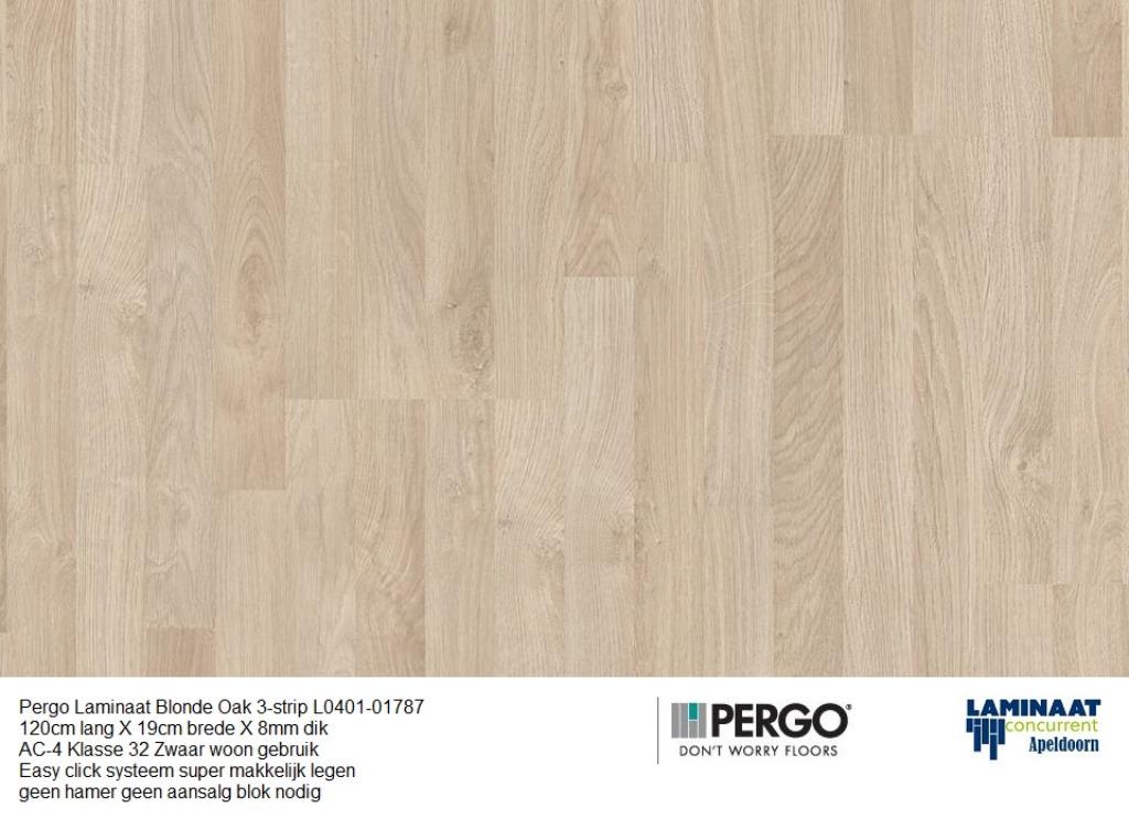 Laminaat Blonde Oak 3-strip 8mm dik Zwaar woon gebruik