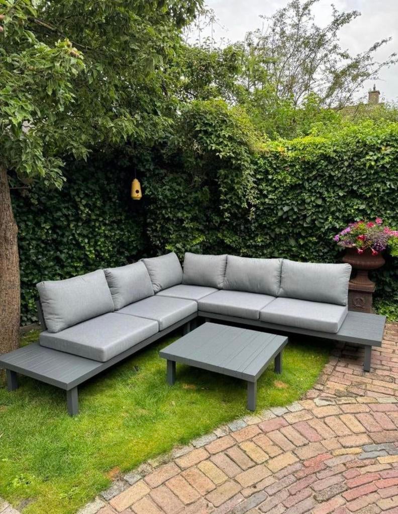 loungeset loungebank zithoek tuinbank tuinmeubel, Ophalen of Verzenden, Zo goed als nieuw, Aluminium