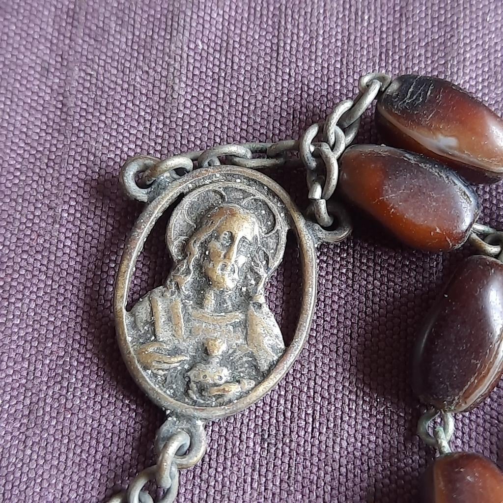 Antieke Rozenkrans van Agaath achtige Noten of Zaden, Verzamelen, Verzenden