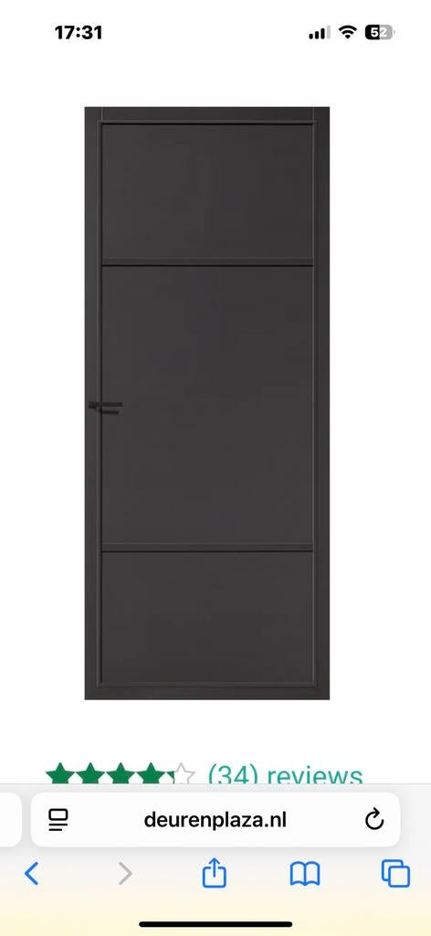 Cando binnendeur zwart stomp NIEUW, Ophalen, Zo goed als nieuw, Binnendeur, 200 tot 215 cm