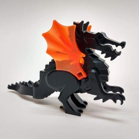Lego Castle Dieren 1x Draak Classic Zwart met Trans Neon, Ophalen of Verzenden, Zo goed als nieuw, Complete set, Lego