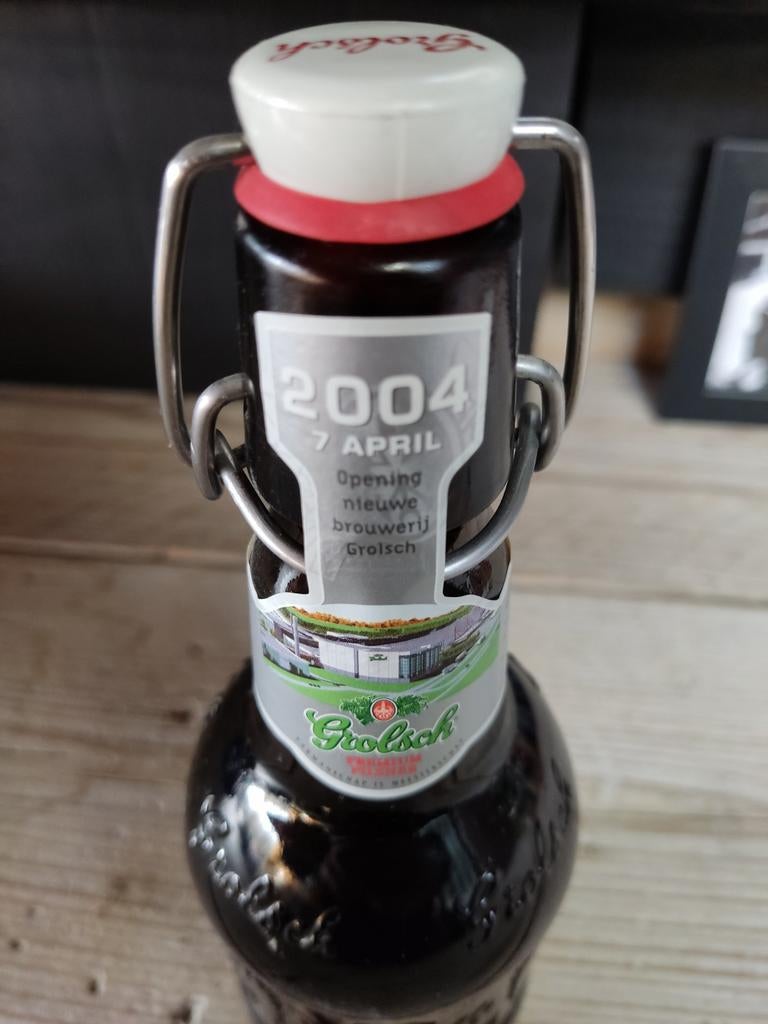 Grolsch halve liter fles - Opening nieuwe brouwerij 2004, Verzamelen, Biermerken, Ophalen of Verzenden, Gebruikt, Overige typen