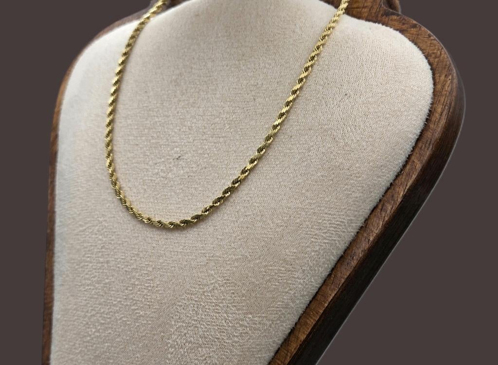 Gouden vintage rope/koord schakel ketting. 2026/76