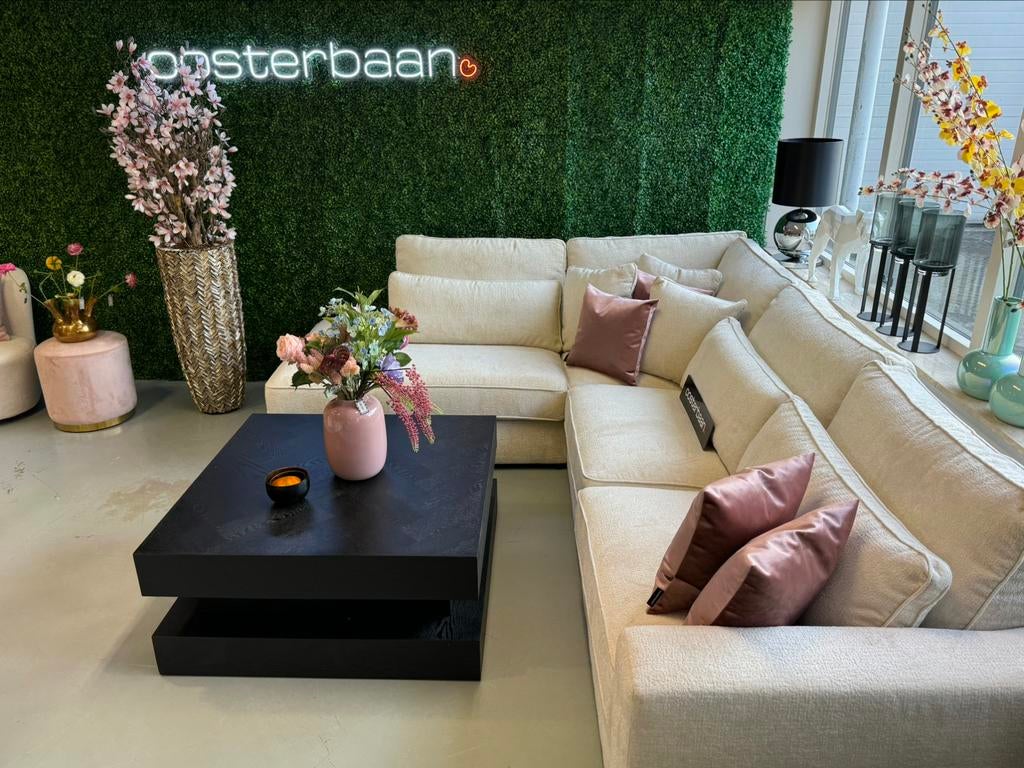 Luxe Velvet Teddy Hoekbank Pocket 250x310cm NIEUW Beige Wit, Info@oosterbaanwonen.nl, Hoekbank, Ophalen of Verzenden, Venus 31 8448 CE Heerenveen