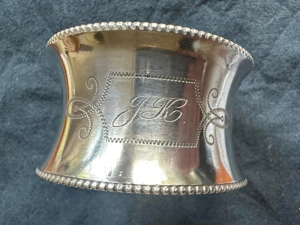 Vintage GERO verzilverde servetring gegraveerd, Ophalen of Verzenden