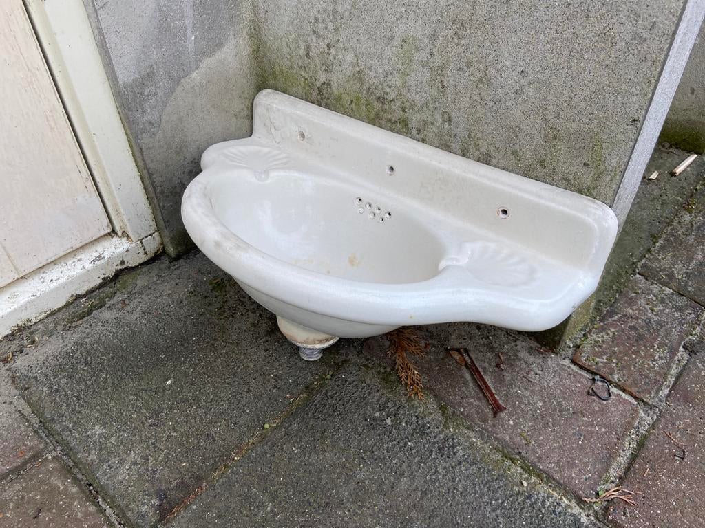Porselijnen wasbak prachtig!, Ophalen of Verzenden, Gebruikt