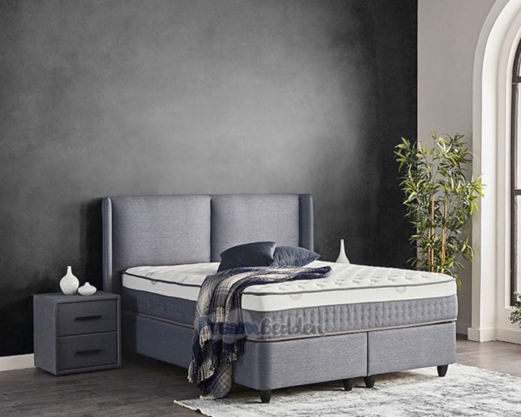 Opbergboxspring Cleo Dreambedden, Huis en Inrichting, Verzenden, Nieuw, Tweepersoons, Grijs