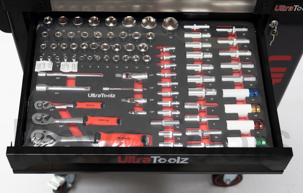 Ultratoolz Gereedschapswagen gevuld 419delig Momentsleutel, Doe-het-zelf en Verbouw, Gereedschap | Handgereedschap, Nieuw, Ophalen of Verzenden