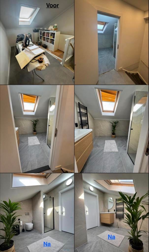 Stucen badkamer toilet renovatie laminaatleggen