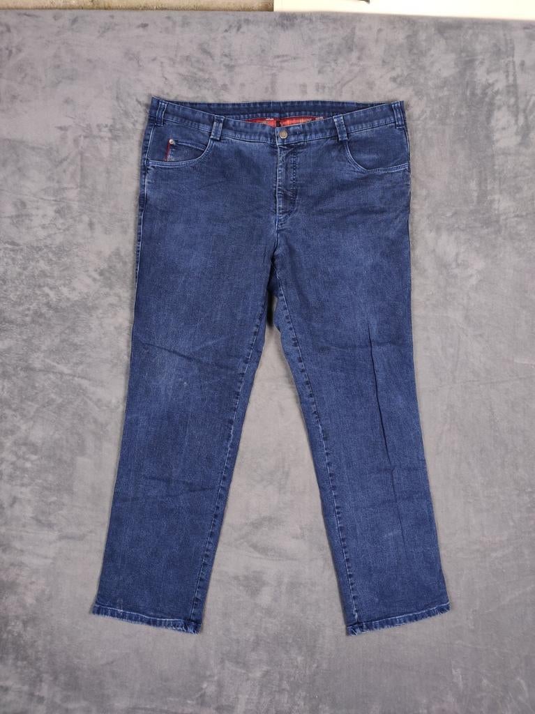 Meyer Broek Jeans Diego Regular Fit W44 L32 Donkerblauw, Blauw, ., Meyer, Overige maten