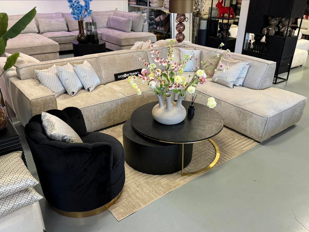 Luxe Velvet Teddy Hoekbank Richard 315x250cm Beige Sand NEW, Info@oosterbaanwonen.nl, Hoekbank, Ophalen of Verzenden, Venus 31 8448 CE Heerenveen
