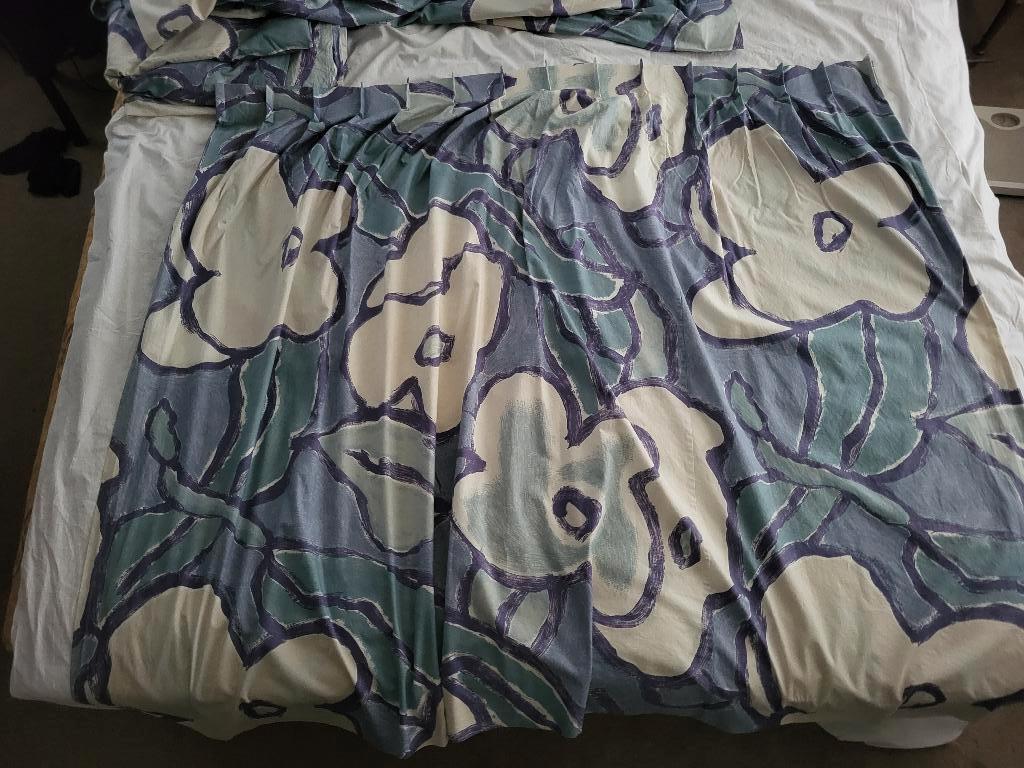 Gordijnen.     Hoogte 245 cm., Huis en Inrichting, Stoffering | Gordijnen en Lamellen, Ophalen of Verzenden, Gebruikt, Blauw, 100 tot 150 cm