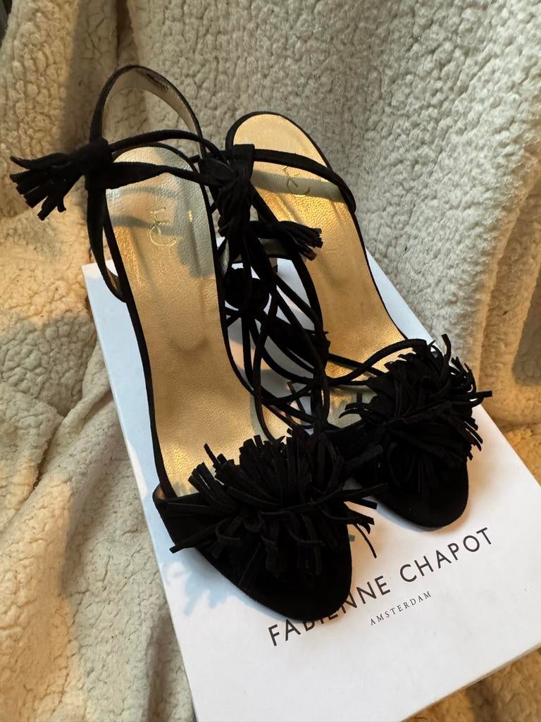 Sandalen fabienne chapot zwart maat 40, Ophalen of Verzenden, Zo goed als nieuw, Schoenen met hoge hakken
