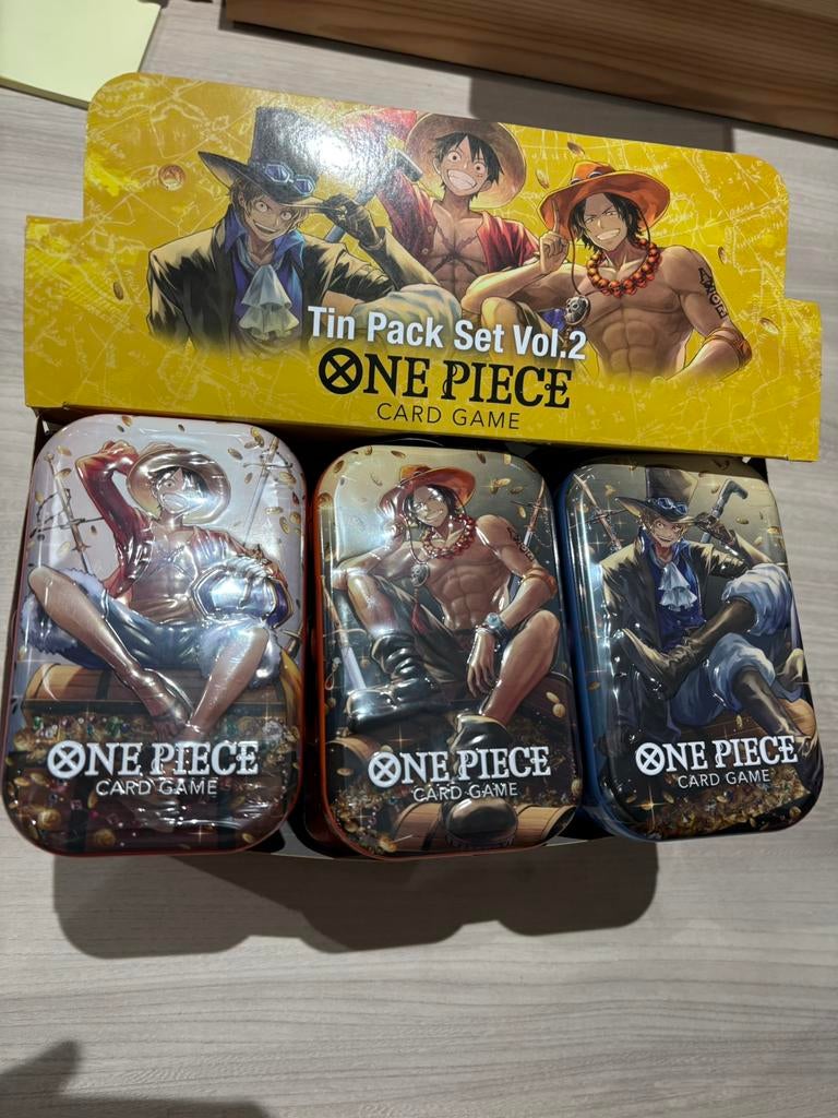 ONE PIECE Card Game Tin Pack Set Vol.2 OP-13 Luffy Ace Sabo, Ophalen of Verzenden, Zo goed als nieuw