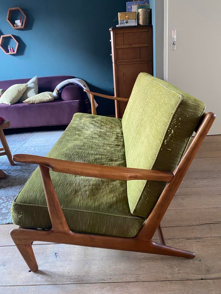 Vintage bank, Deens design, jaren '60, Huis en Inrichting, Banken | Bankstellen, Ophalen, Gebruikt, 150 tot 200 cm, Driepersoons