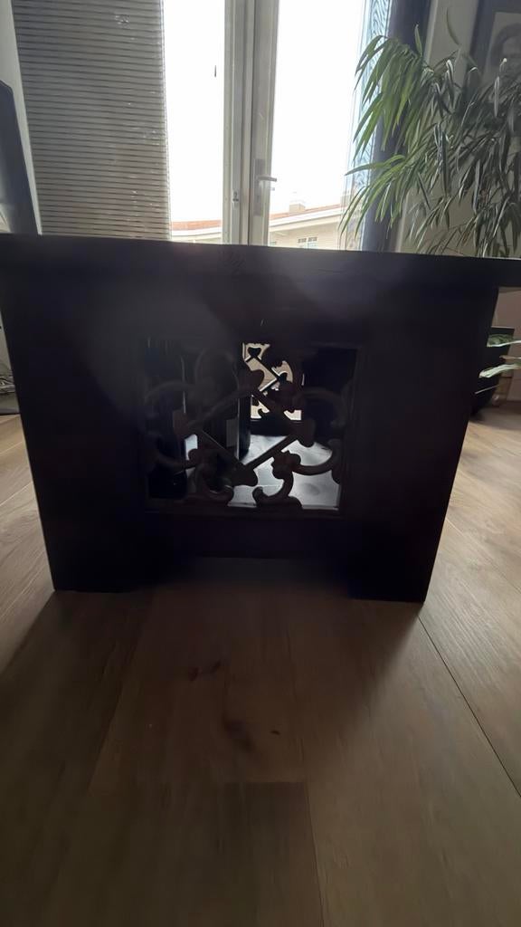Teakhouten Kist Salontafel/Bijzettafel/Wijnkist, Huis en Inrichting, Tafels | Salontafels, Gebruikt, Minder dan 50 cm, 50 tot 100 cm