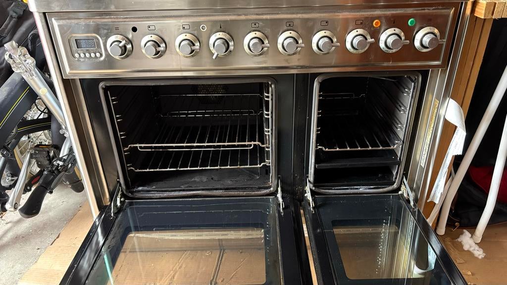 ILVE M120D-GIP Professioneel Gasfornuis met Dubbele Oven, Ophalen, Gebruikt, 60 cm of meer, Grill