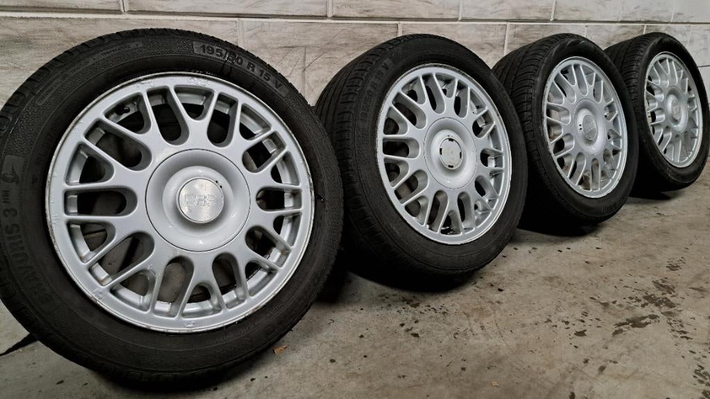 BBS velgen Golf 3 Jetta 3 Caddy Up Polo 3 Lupo 195/50/15, Auto-onderdelen, Banden en Velgen, Gebruikt, 15 inch, Banden en Velgen