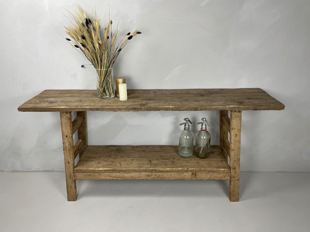 Sidetable Woods | Meerder maten | Handgemaakt | Baan Woods, 100 tot 150 cm, Nieuw, Ophalen of Verzenden, Side table, Sidetable, Landelijk, Robuust, Industrieel, Hout