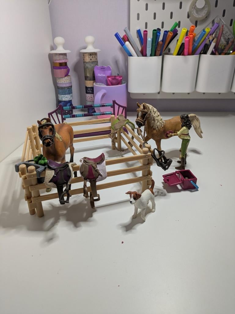 Schleich set met accessoires, Ophalen of Verzenden, Gebruikt