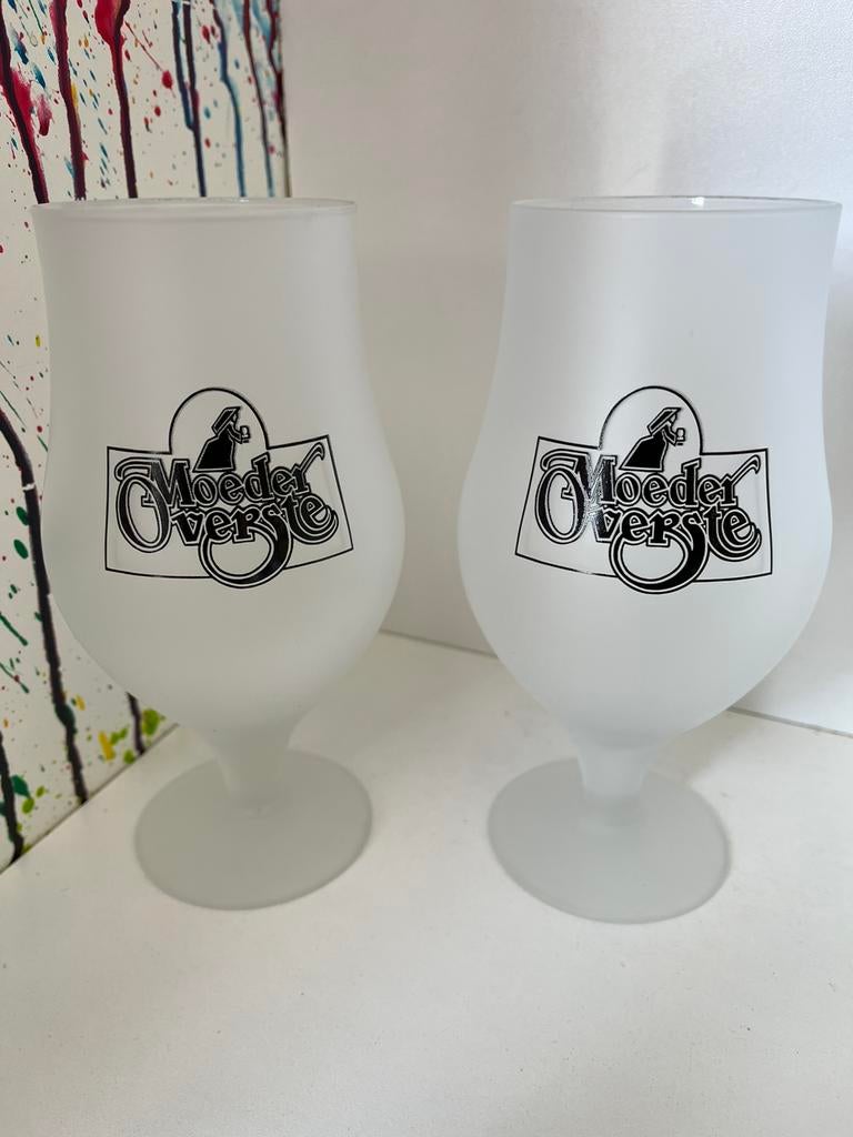 Moeder Overste bierglazen set van 2 glazen, Ophalen of Verzenden, Nieuw, Glas of Glazen, Overige merken