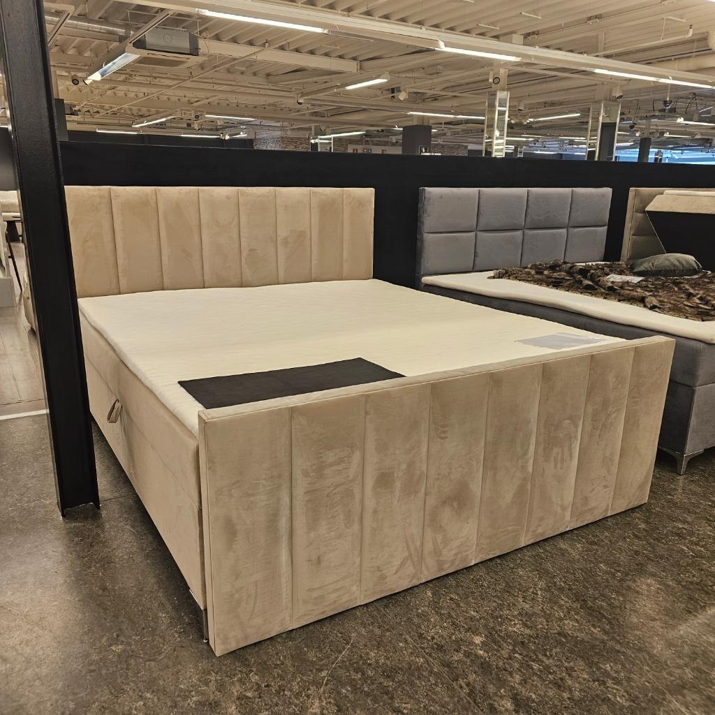Boxspring Piano 2 Pers. inclusief Opbergruimte & Matrassen, Crème, Ophalen of Verzenden, 180 cm, 200 cm
