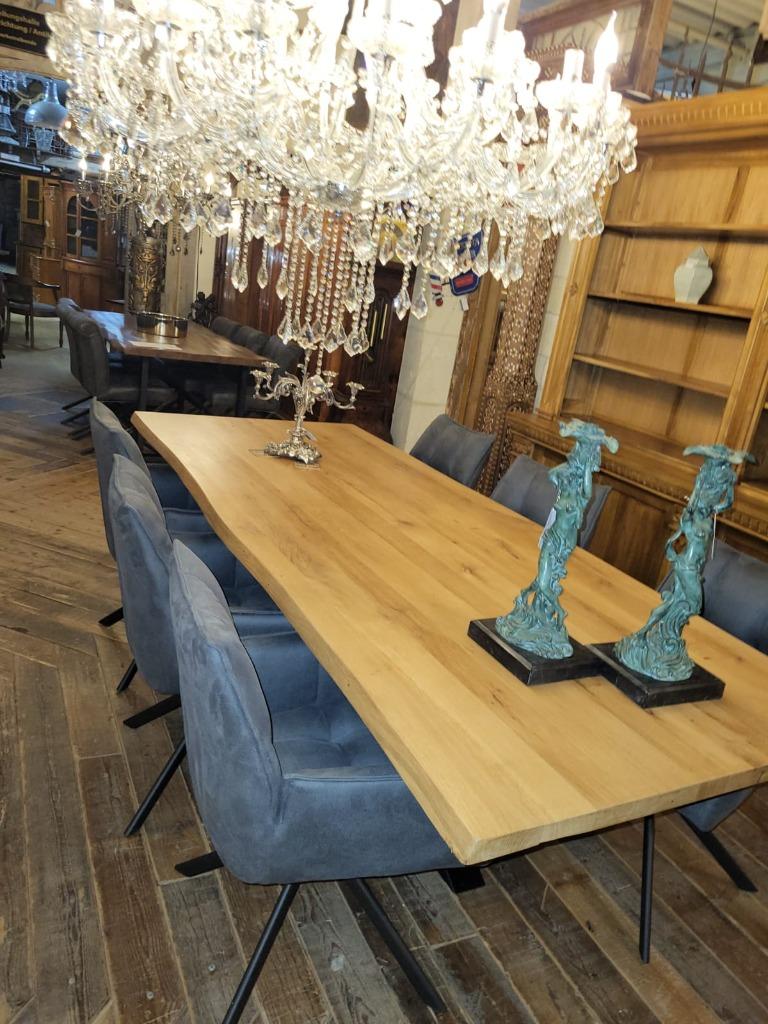 Boonstamtafel, massief hout, stalen voet, Ophalen of Verzenden, Nieuw