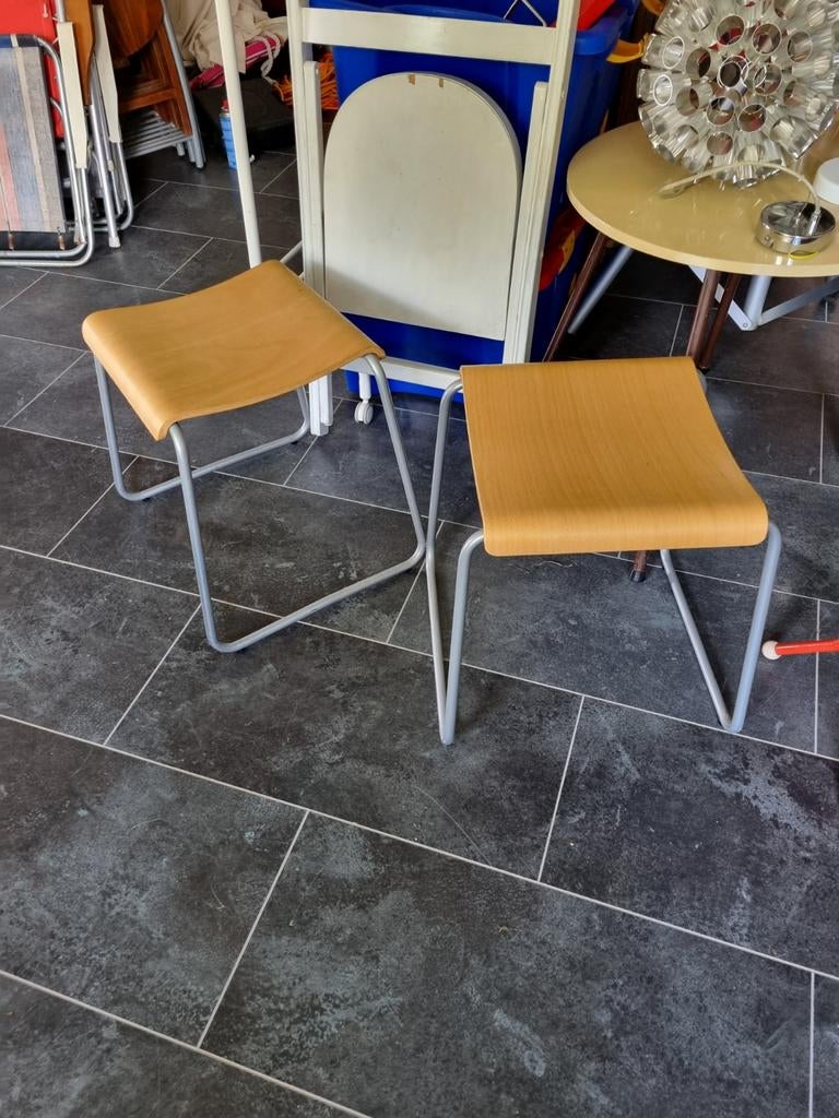 2 x vintage Ikea krukje Kristian Pallar, Ophalen, Zo goed als nieuw, Hout