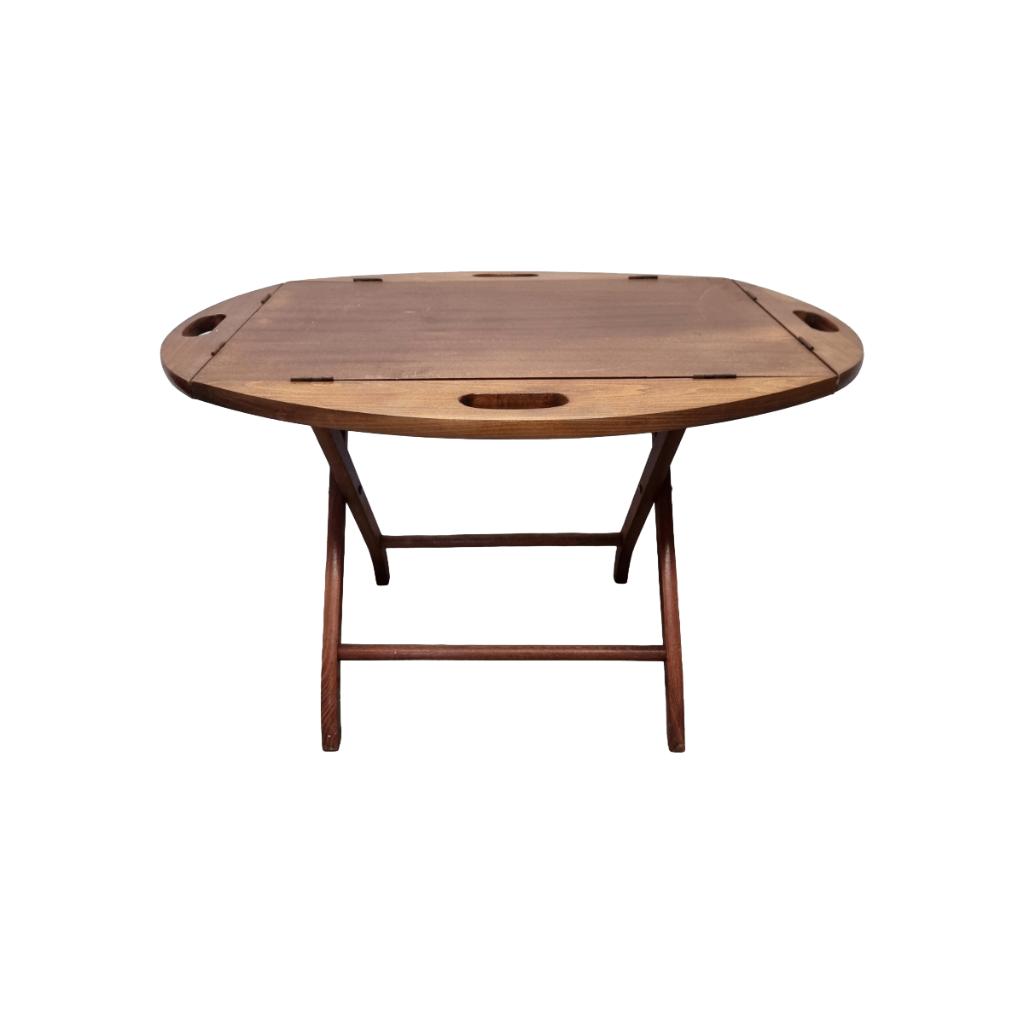 Vintage mahonie salontafel met dienblad, Antiek en Kunst, Ophalen of Verzenden