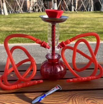Prachtige Shisha / Waterpijp acryl met dubbele slang (25cm), Verzamelen, Rookartikelen, Aanstekers en Luciferdoosjes, Ophalen of Verzenden