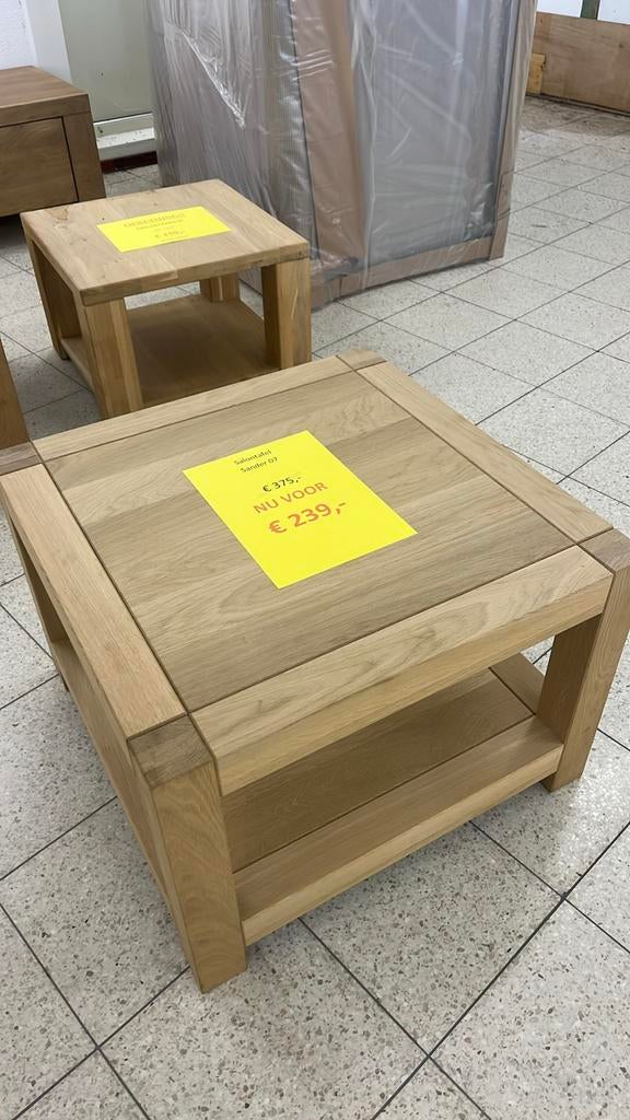 Showroommodel - salon tafel - massief eiken, Huis en Inrichting, Tafels | Salontafels, Ophalen of Verzenden, Nieuw, Rechthoekig