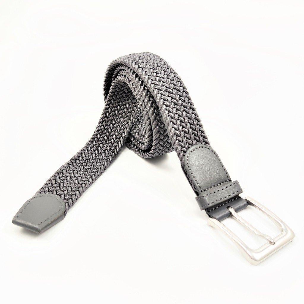Gevlochten Canvas Stretch Riem Donkergrijs, Kleding | Heren, Riemen en Ceinturen, Overige kleuren, Verzenden, Nieuw, 105 tot 115 cm