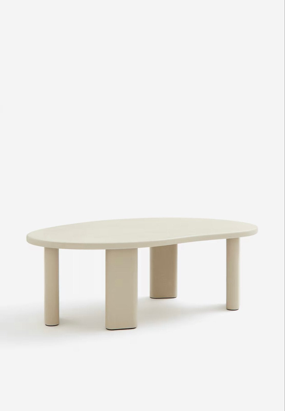 Stijlvolle ovale salontafel - Crème/Beige, Ophalen, Overige materialen, 100 tot 150 cm, 50 tot 100 cm