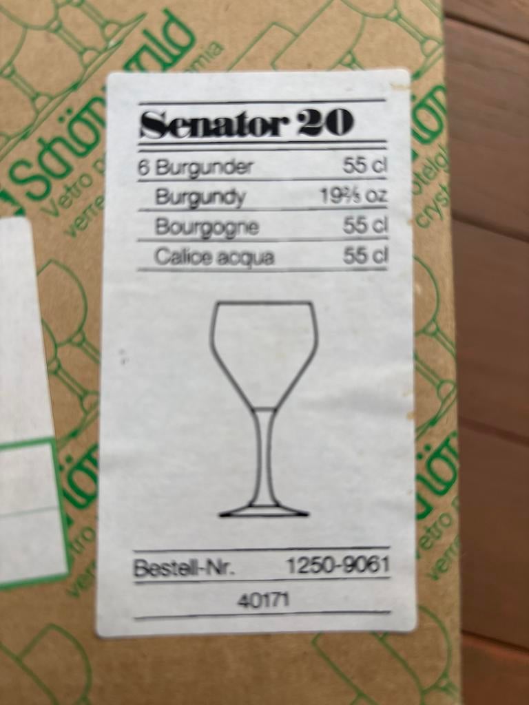 Schönwald Senator Waterglas/Burgunderglas 55 cl (6 stuks), Huis en Inrichting, Ophalen, Glas of Glazen, Nieuw, Glas