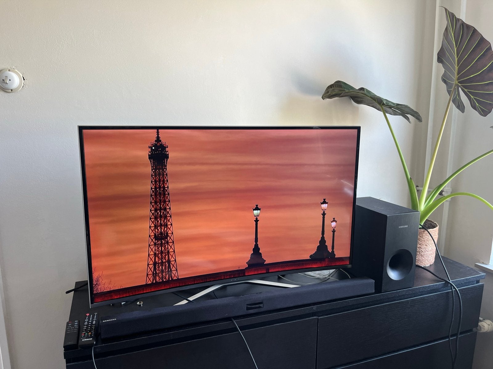 Samsung Curved 4K TV met Soundbar en Subwoofer, Ophalen, Zo goed als nieuw, Samsung