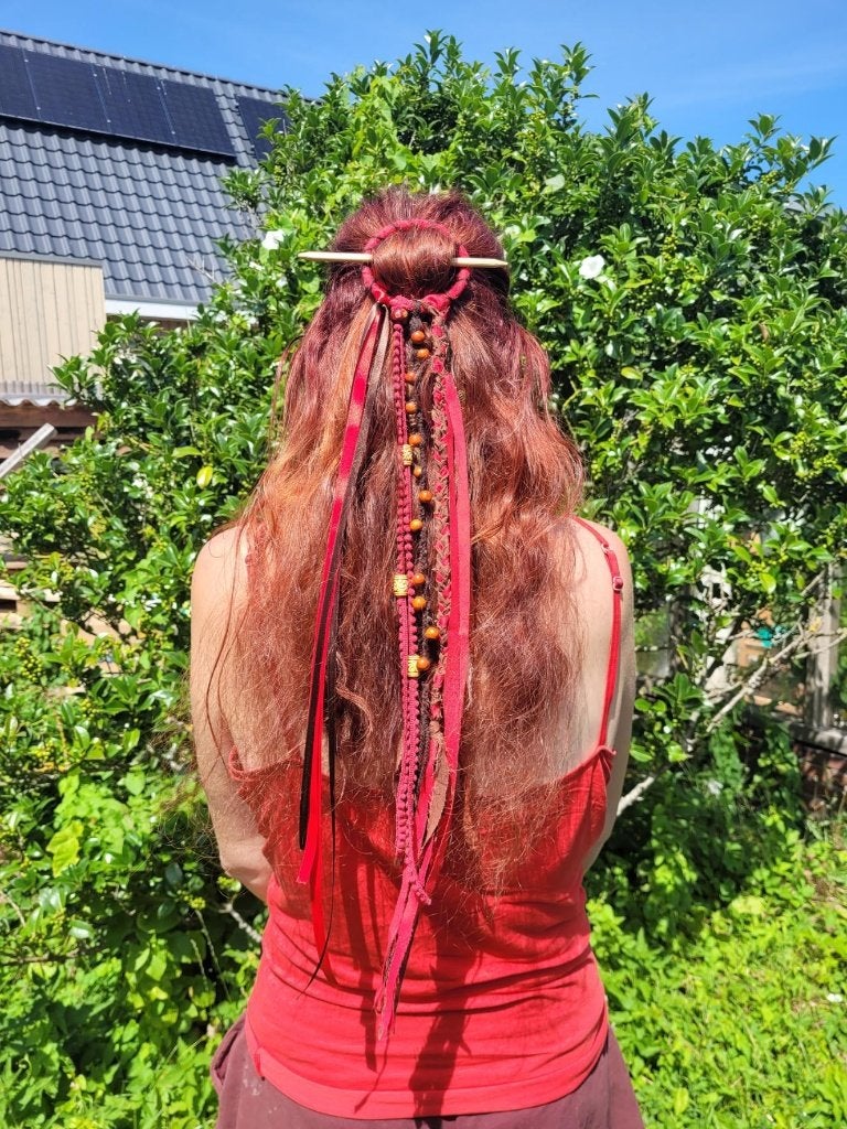 Rood-bruine dreadring / haarspeld / haarversiering, Haarspeld, ., Nieuw, Ophalen of Verzenden