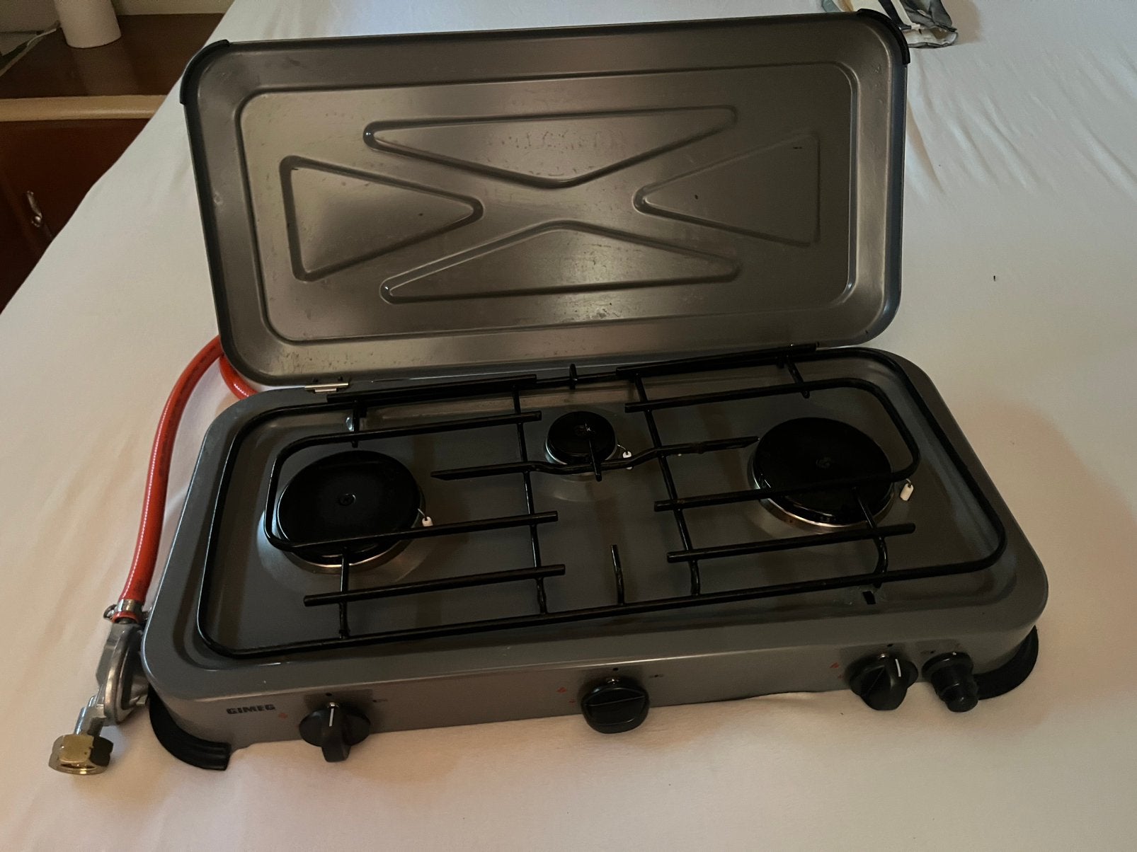 Gasplaat, Caravans en Kamperen, Kampeeraccessoires, Ophalen, Gebruikt