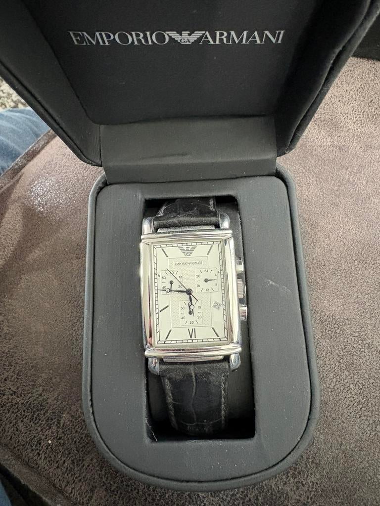 Twee herenhorloges – Citizen titanium & Emporio Armani, Sieraden, Tassen en Uiterlijk, Horloges | Heren, Ophalen, Gebruikt, Citizen