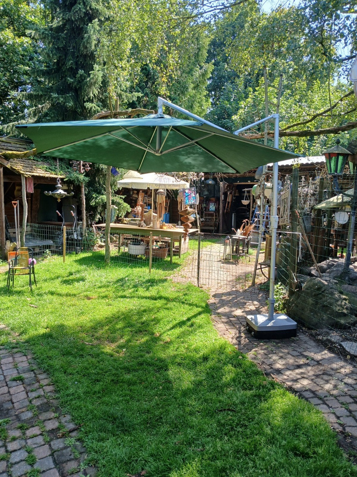 Aluminium & Nylon Parasol met Parasolvoet - Groen, Ophalen of Verzenden, Verstelbaar