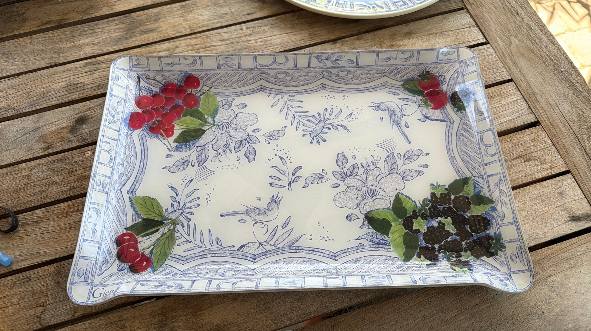 Gien OISEAU BLEU FRUIT dienblad, Huis en Inrichting, Keuken | Servies, Overige materialen, Overige typen, Ophalen of Verzenden