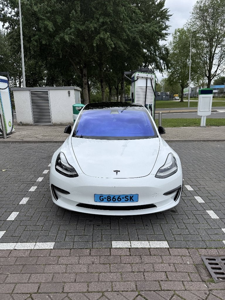 Tesla Model 3 Long Range AWD (2019) wit SOH 81%  BTW, Auto's, Automaat, 1831 kg, Zwart, Wit