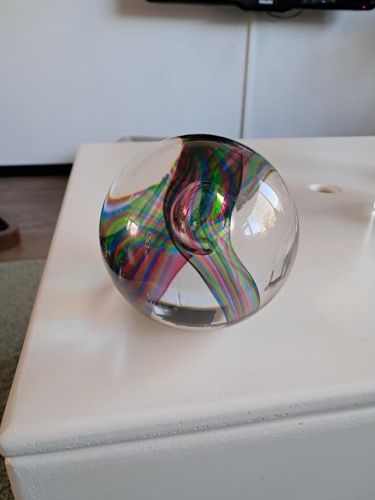 Siem van der Marel glas bol gesigneerd., Ophalen of Verzenden
